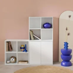 Libreria modulare in legno 3 elementi, 2 ante 8 vani