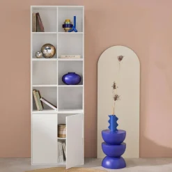 Libreria modulare in legno 3 elementi, 2 ante 8 vani