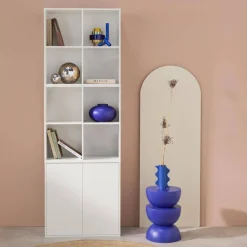 Libreria modulare in legno 3 elementi, 2 ante 8 vani