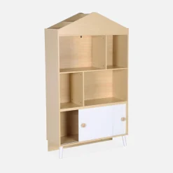 Libreria per bambini a 2 ante, scaffali