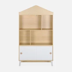 Libreria per bambini a 2 ante, scaffali