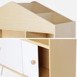 Libreria per bambini a 2 ante, scaffali