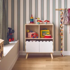 Libreria per bambini a 2 ripiani e 2 ante