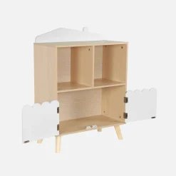 Libreria per bambini a 2 ripiani e 2 ante