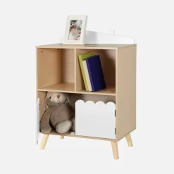 Libreria per bambini a 2 ripiani e 2 ante
