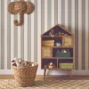 Libreria per bambini effetto legno e canna, 7 scomparti