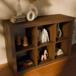Libreria a 2 livelli con 6 scomparti