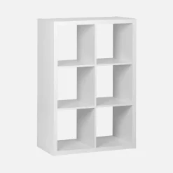 Libreria a 2 livelli con 6 scomparti