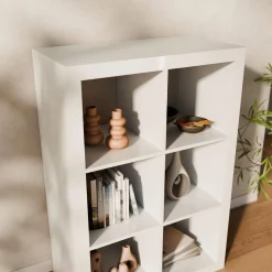 Libreria a 2 livelli con 6 scomparti