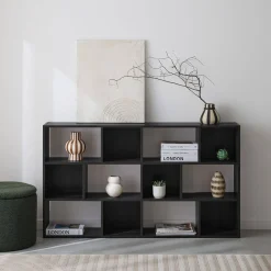 Libreria a 3 livelli con 12 scomparti