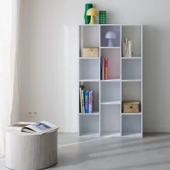 Libreria a 3 livelli con 12 scomparti