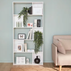 Libreria a 5 ripiani con 10 vani