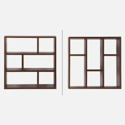 Libreria asimmetrica a 3 livelli con 6 vani