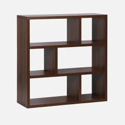 Libreria asimmetrica a 3 livelli con 6 vani