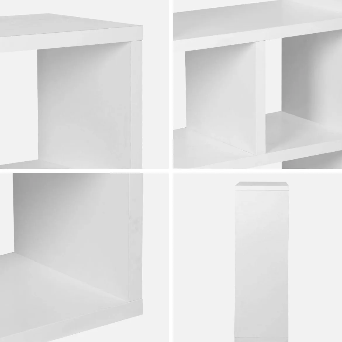 Libreria asimmetrica a 3 livelli con 6 vani