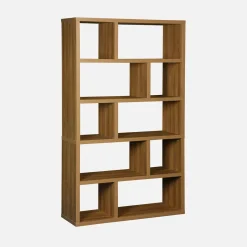 Libreria asimmetrica a 5 livelli con 10 scomparti