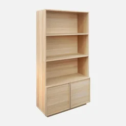 Libreria effetto legno con 2 ante a 5 livelli