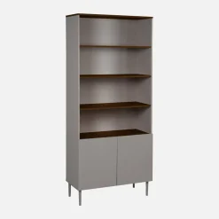 Libreria in metallo e decorazione in legno a 6 livelli