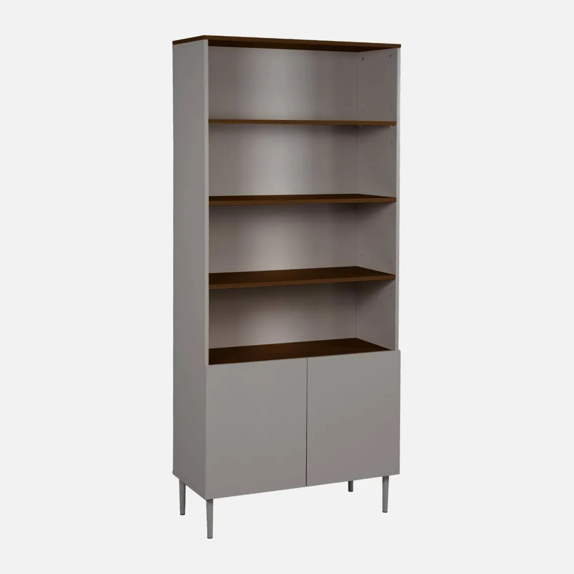 Libreria in metallo e decorazione in legno a 6 livelli