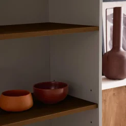 Libreria in metallo e decorazione in legno a 6 livelli