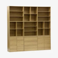Libreria modulabile decorazione legno 9 elementi