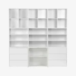 Libreria modulare decorativa in legno con 9 elementi