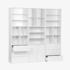 Libreria modulare decorativa in legno con 9 elementi