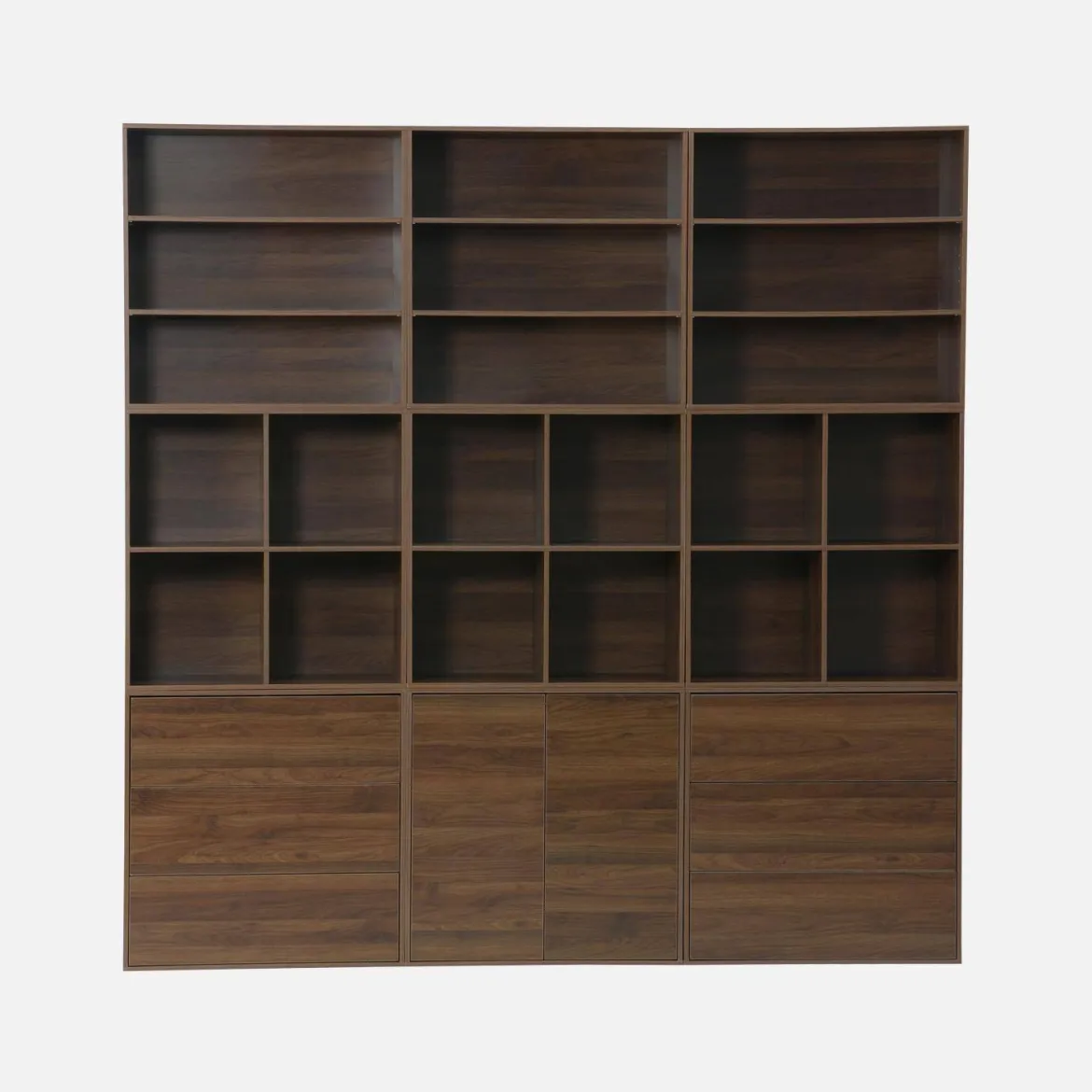 Libreria modulare decorativa in legno con 9 elementi