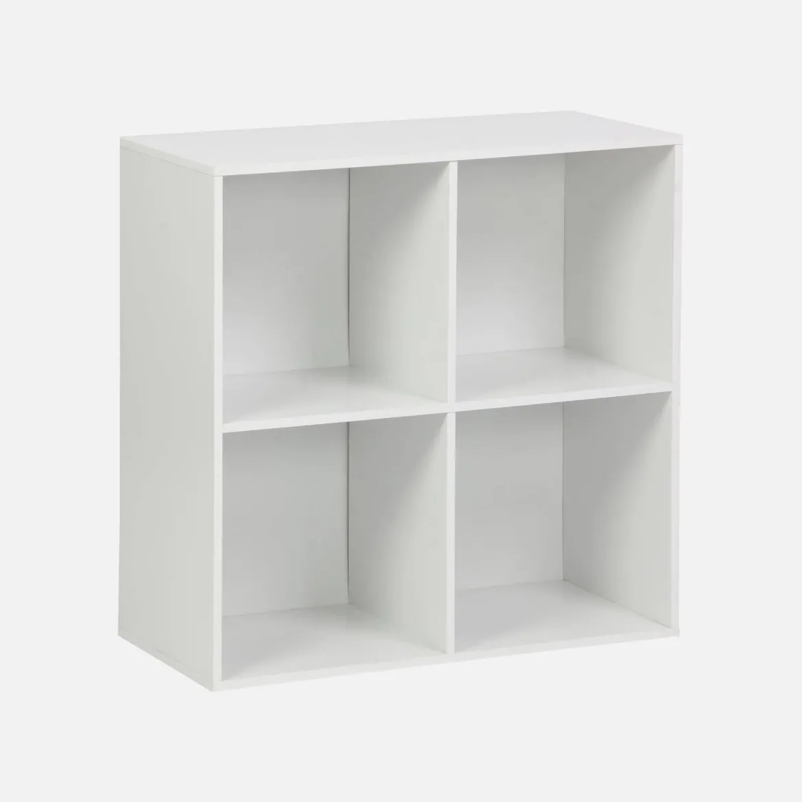 Libreria modulare in legno a 2 ripiani, 4 vani