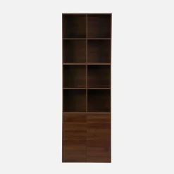 Libreria modulare in legno a 2 ripiani, 4 vani