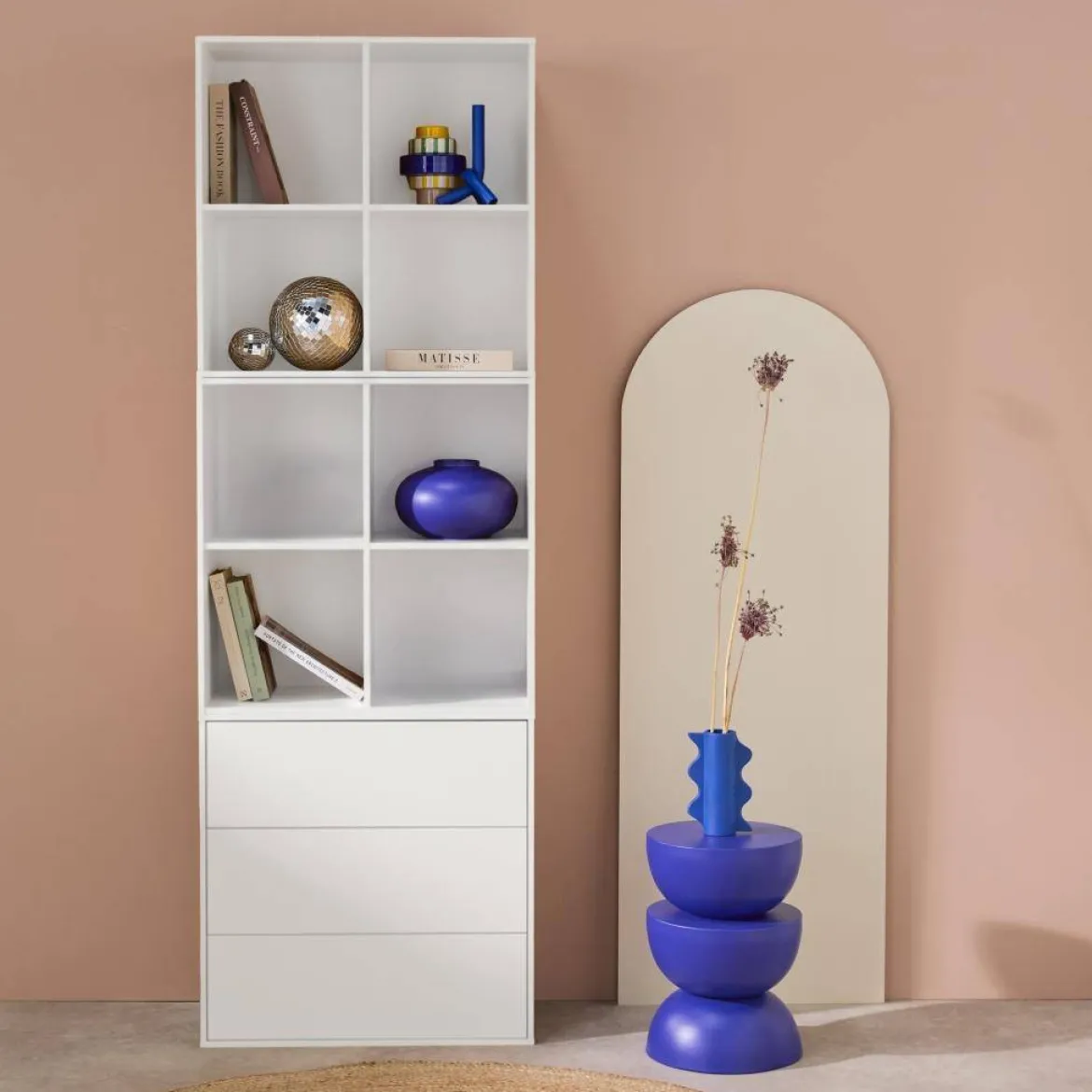 Libreria modulare in legno, 3 cassetti 8 vani