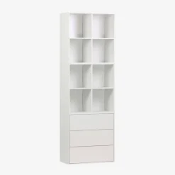 Libreria modulare in legno, 3 cassetti 8 vani