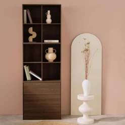 Libreria modulare in legno, 3 cassetti 8 vani