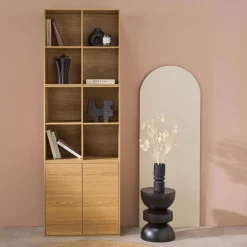 Libreria modulare in legno 3 elementi, 2 ante 8 vani