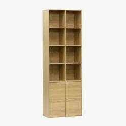 Libreria modulare in legno 3 elementi, 2 ante 8 vani