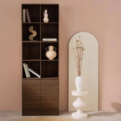 Libreria modulare in legno 3 elementi, 2 ante 8 vani