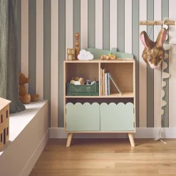 Libreria per bambini a 2 ripiani e 2 ante