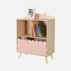 Libreria per bambini a 2 ripiani e 2 ante