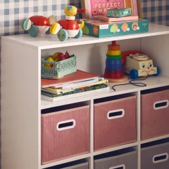Libreria per bambini con 6 cestini in velluto