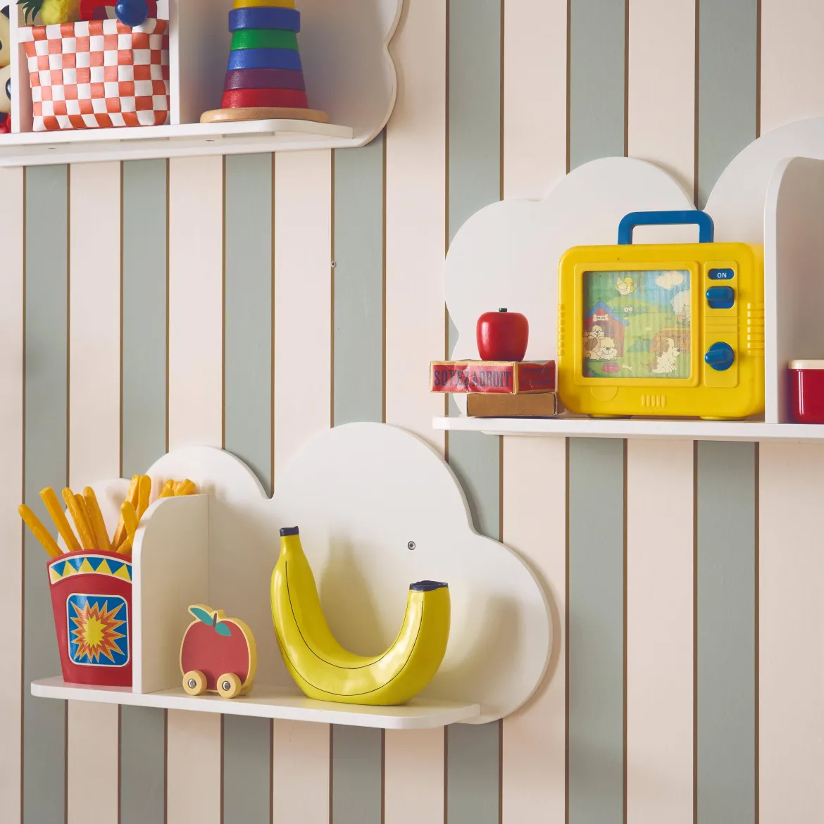 Mensole da parete nuvole per la cameretta dei bambini, set di 3