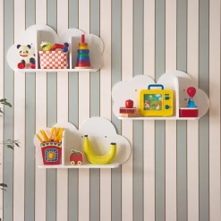 Mensole da parete nuvole per la cameretta dei bambini, set di 3