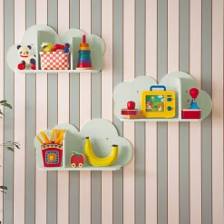 Mensole da parete nuvole per la cameretta dei bambini, set di 3