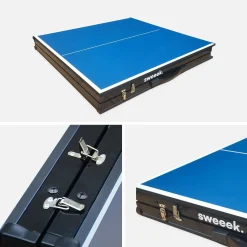 Mini tavolo da ping pong per interni pieghevole con 4 racchette e 6 palline, 150cm
