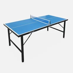 Mini tavolo da ping pong per interni pieghevole con 4 racchette e 6 palline, 150cm