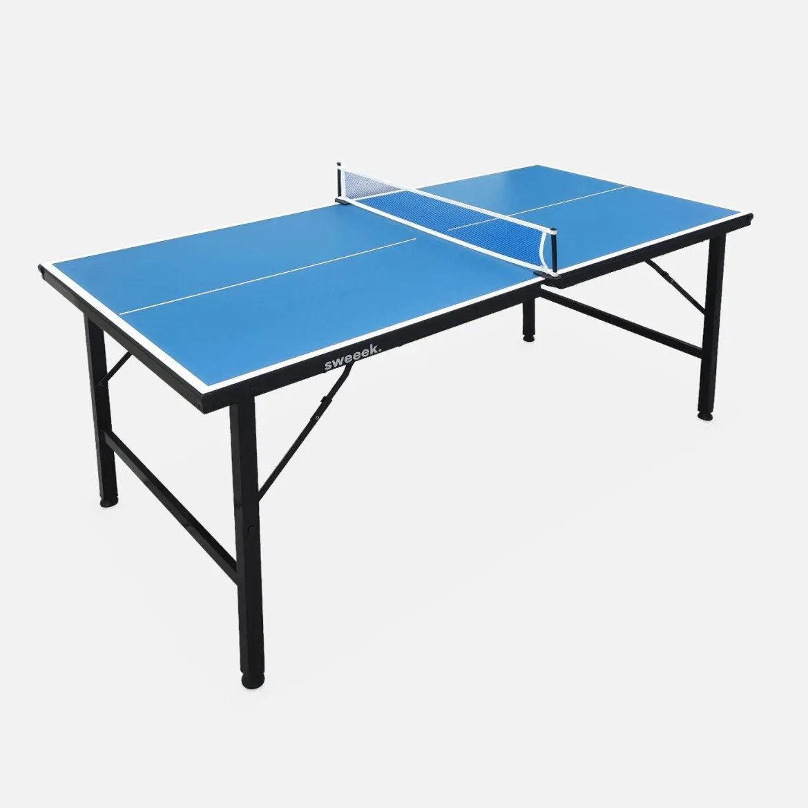 Mini tavolo da ping pong per interni pieghevole con 4 racchette e 6 palline, 150cm