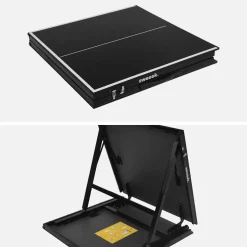 Mini tavolo da ping pong per interni pieghevole con 4 racchette e 6 palline, 150cm