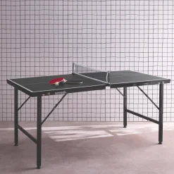Mini tavolo da ping pong per interni pieghevole con 4 racchette e 6 palline, 150cm