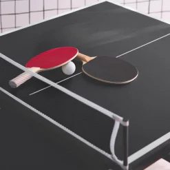 Mini tavolo da ping pong per interni pieghevole con 4 racchette e 6 palline, 150cm