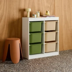 Mobile per bambini con 6 scatole colorate