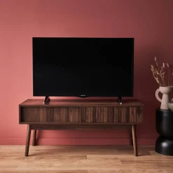 Mobile TV scandinavo a 2 ante effetto legno, 115cm